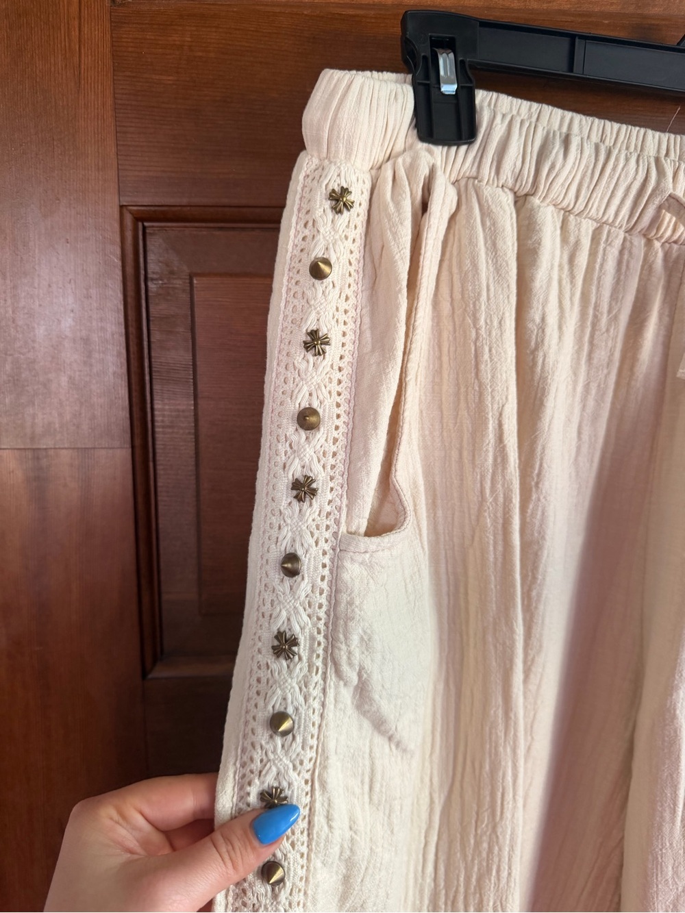 POL CREAM GAUZE STUDDED SWEATPANTS - Picture 5 of 10